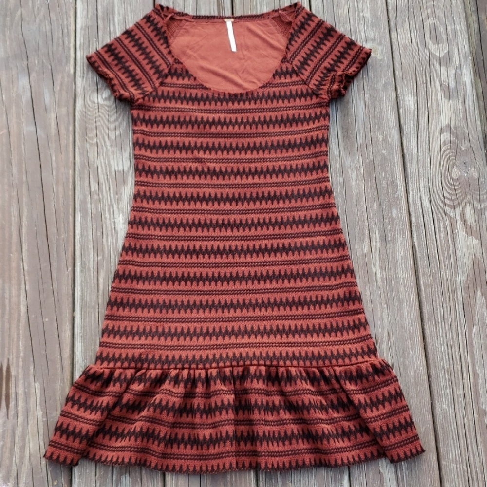 Free People Ruffle Hem Mini Dress
